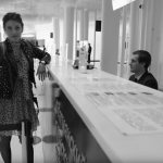 The girl came for an interview