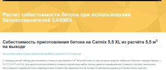 калькулятор себестоимости бетона