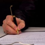 signing a letter of resignation