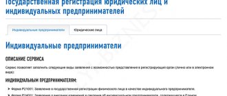 Registration of individual entrepreneurs through the service on the tax portal