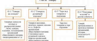 Sub-accounts to account 41 Products