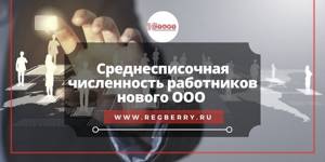 Сведения о среднесписочной численности работников вновь созданного ООО