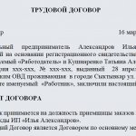 Трудовой договор ИП с работником. Часть 1